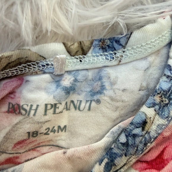 Posh Peanut Pink and Blue Floral Tiddler Girl Matching Bamboo Set - Picture 3 of 3